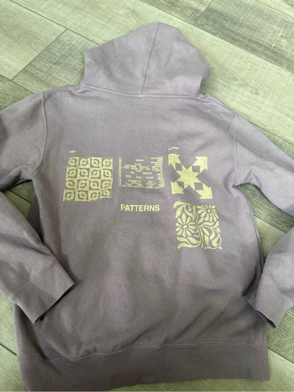 Patterns Pullover Hoodie - Gray Women's Hoodie - Picture 4 of 5